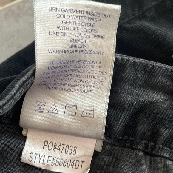 NYDJ slim stretchy black corduroy velvet lift tuck technology leggings size 16 - Picture 10 of 14